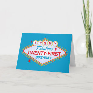 Tarjeta 21ro cumpleaños de Las Vegas