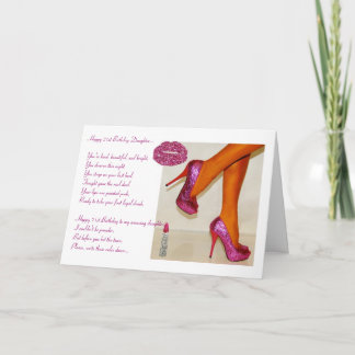 Tarjeta 21ro cumpleaños feliz a una hija