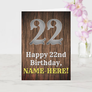 Tarjeta 22.º cumpleaños: Country Western Inspired Look, No