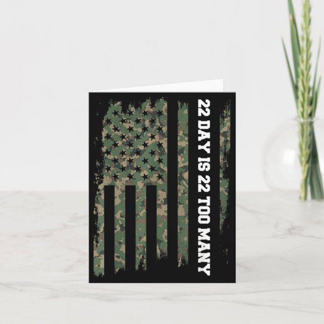 Tarjeta 22 A Day Veteran Lives Army Suicide Awareness  (Anverso)