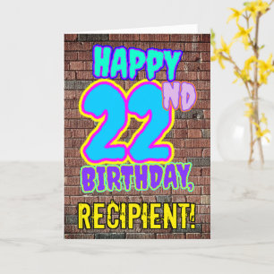 Tarjeta 22 Aniversario - Diversión, graffiti urbano inspir