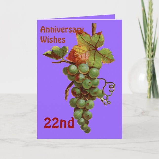Tarjeta 22° Aniversario, personalizable (Anverso)