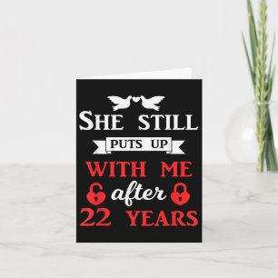 Tarjeta 22 años Boda Aniversario Familia Esposa M