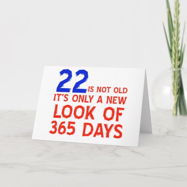 Tarjeta 22 años diseños de cumpleaños (Anverso)