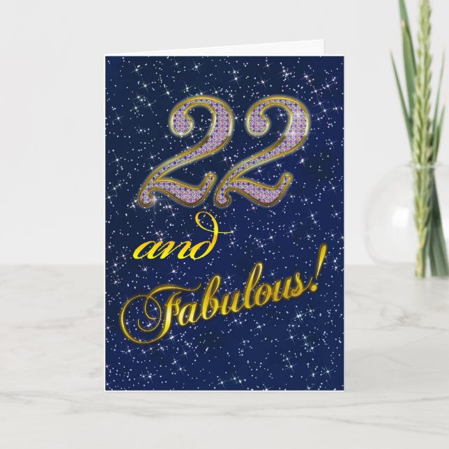 Tarjeta 22° cumpleaños para alguien Fabuloso (Anverso)