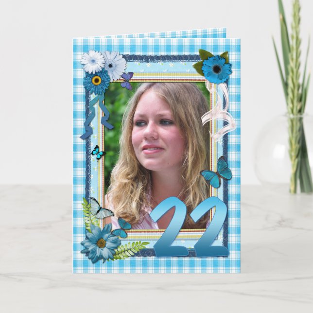 Tarjeta 22nd photo card for a birthday (Anverso)