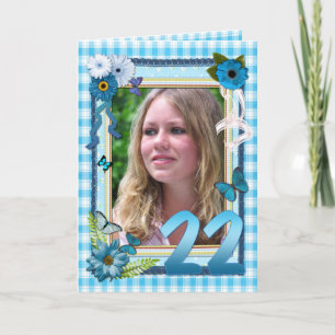 Tarjeta 22nd photo card for a birthday