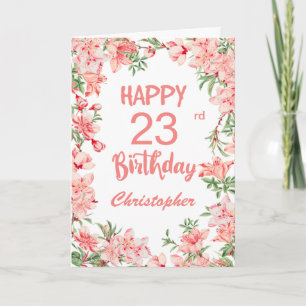 Tarjeta 23.ª Nacimiento Peach Peach Peonies Watercolor Flo