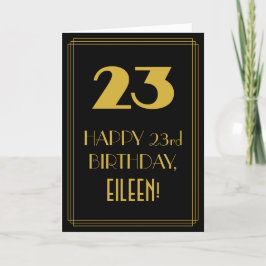 Tarjeta 23 Aniversario ~ Art Deco Inspirado Aspecto "23" y