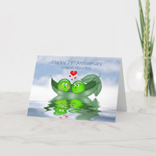 Tarjeta 23 Aniversario Boda, dos margaritas en un poste, c