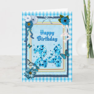 Tarjeta 24.º cumpleaños con un efecto scrapbook