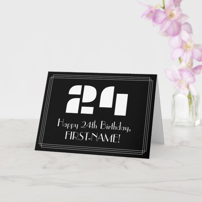 Tarjeta 24 Aniversario del nacimiento: Aspecto inspirado p (Orquídea)
