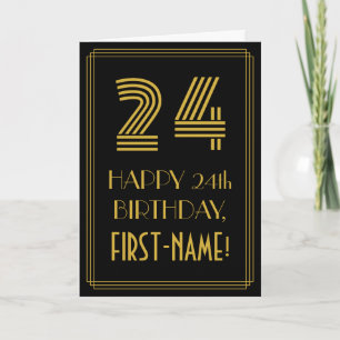 Tarjeta 24 Aniversario del nacimiento: Aspecto inspirado p
