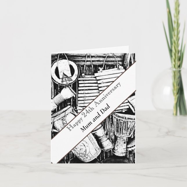 Tarjeta 24° aniversario editable (Anverso)