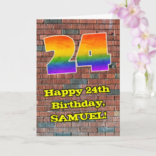 Tarjeta 24° cumpleaños: Arcoiris inspirado en graffiti div