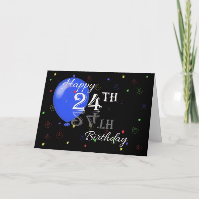 Tarjeta 24to cumpleaños feliz (Anverso)