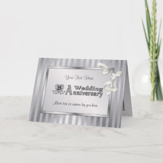 Tarjeta 25º Aniversario de Boda - Plata