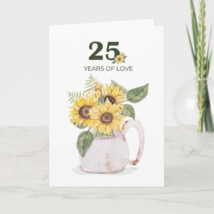 Tarjeta 25º Aniversario Girasoles Años de Amor