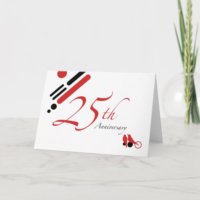 Tarjeta 25º Aniversario (mod pájaros) (Anverso)