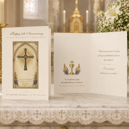 Tarjeta 25º Aniversario Sacerdotal Católico IHS Eucarístic