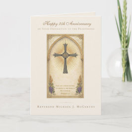 Tarjeta 25º Aniversario Sacerdotal Católico IHS Eucarístic