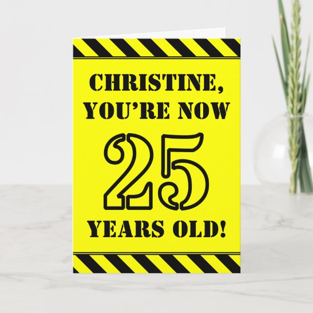 Tarjeta 25º cumpleaños: texto de estilo de galería de foto (Anverso)