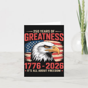 Tarjeta 250º América 250 Años Bandera Americana 250º