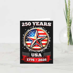 Tarjeta 250 Aniversario Estrella Patriótica USA