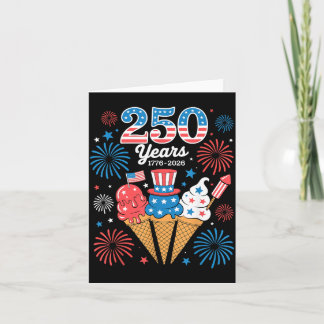 Tarjeta 250 Años 1776 2026 4 de Julio Helado 250 Años