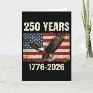 Tarjeta 250 años 1776–2026 Águila y bandera patriotismo am
