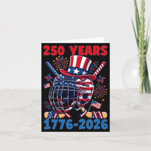 Tarjeta 250 años 1776 2026 Aniversario 250 Hockey sobre hi