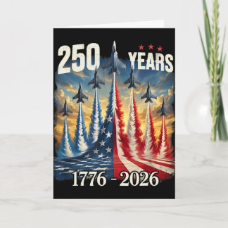Tarjeta 250 años 1776-2026 Aviones de Combate Usa Bandera 