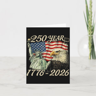 Tarjeta 250 años 1776 2026 Cumpleaños 250 4 de julio