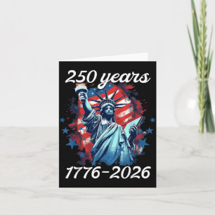 Tarjeta 250 años 1776 2026 Cumpleaños 250 4 de julio