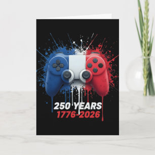 Tarjeta 250 años 1776-2026 Cumpleaños 250 Gaming Gamer Vi