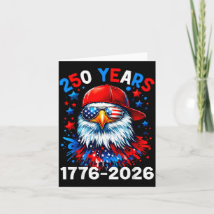 Tarjeta 250 años 250 aniversario águila 4 de julio niños