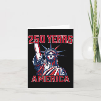 Tarjeta 250 años AAAmerica Estatua de la Libertad Bandera 