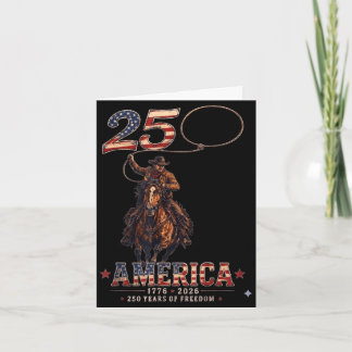 Tarjeta 250 años américa 1776 2026 vaquero 250º