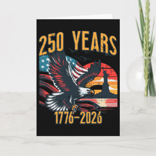 Tarjeta 250 Años América Bandera De EE. UU. Aniversario 25