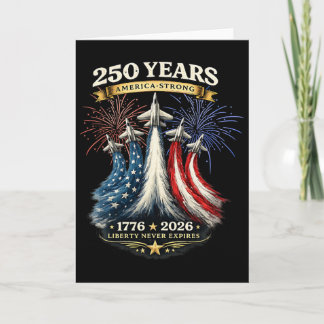 Tarjeta 250 años América fuerte 1776 2026