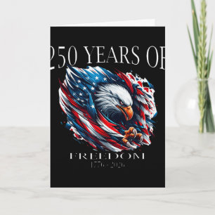 Tarjeta 250 años americano 1776 2026 250º bandera EEUU hom