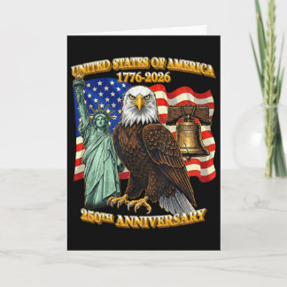 Tarjeta 250 años americano 1776 2026 250º Usa Patriótico 4