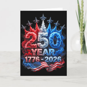 Tarjeta 250 años americano 1776 2026 250 4 de julio EE. UU