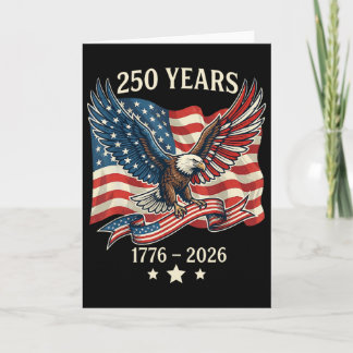 Tarjeta 250 años americano 1776 2026 250 águila patriótica