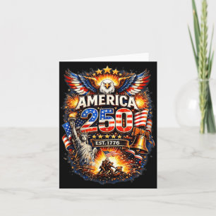 Tarjeta 250 años americano 1776 2026 250 cumpleaños USA