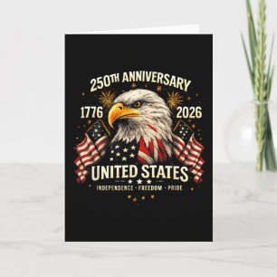 Tarjeta 250 años americano 1776-2026 Águila Patriótica Ban