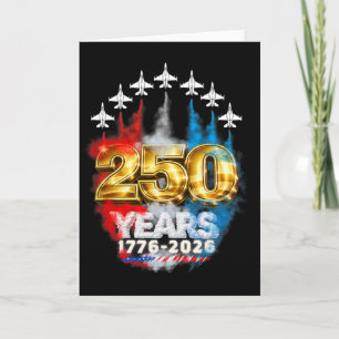 Tarjeta 250 años americano 1776 2026 América 250.º Cuarto