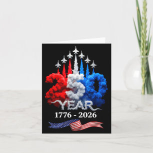 Tarjeta 250 años americano 1776 2026 cumpleaños 250 4 de