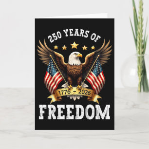 Tarjeta 250 años americano 1776 2026 Patriótico 250 cumple