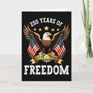 Tarjeta 250 años americano 1776 2026 Patriótico 250 cumple